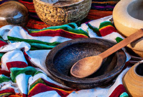 A wooden spoon and bowl on top of a table.